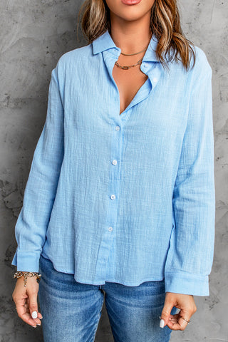 Airy Textured Button Down