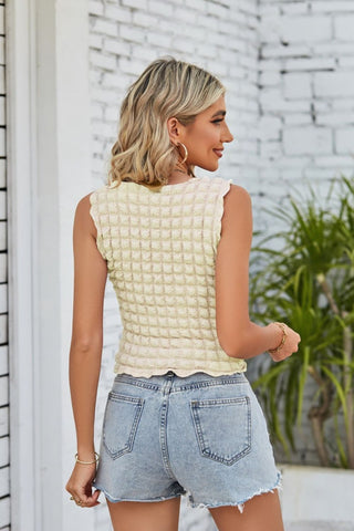 Textured Round Neck Top