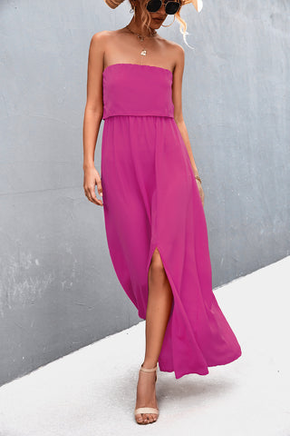 Strapless Split Maxi Dress