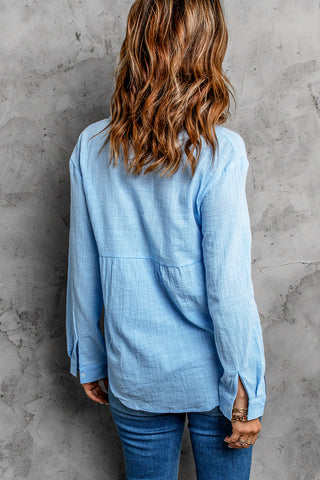 Airy Textured Button Down