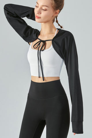 Tie Front Long Sleeve Sports Bolero