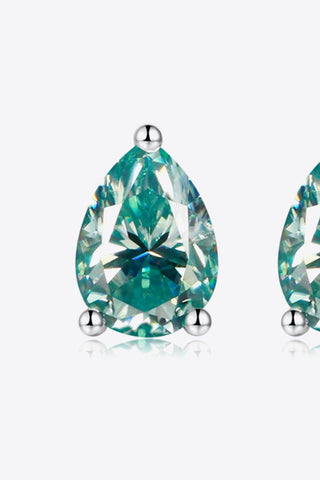 2 Carat Teal Mossanite Teardrops