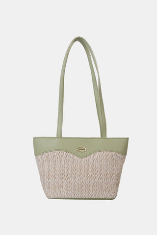 Olivia Two-Tone Straw Tote Bag