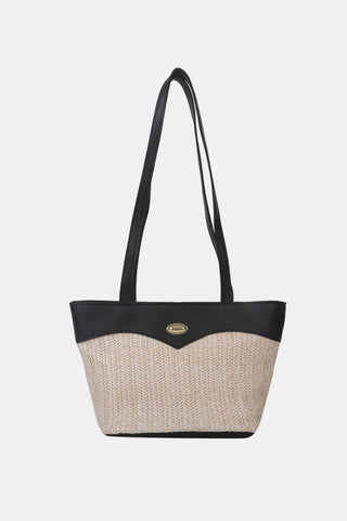 Olivia Two-Tone Straw Tote Bag