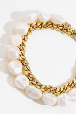 Freshwater Pearl Double-Layered Bracelet