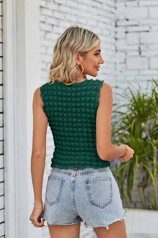 Textured Round Neck Top