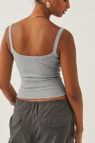 In Your Dreams Ribbed Cropped Cami