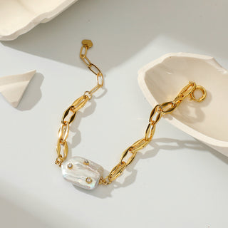 Mykonos Gold-Plated Freshwater Pearl Bracelet