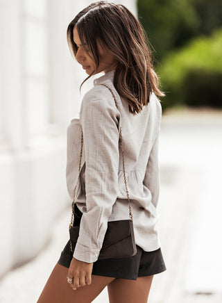 Airy Textured Button Down